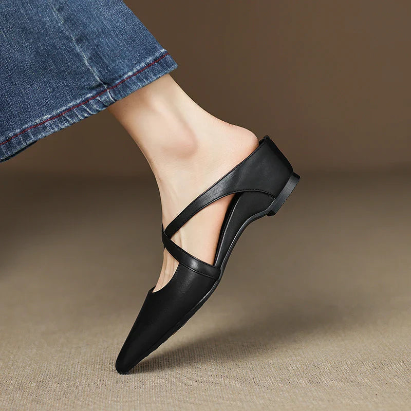 Aluna | Mules Élégantes à Brides Croisées