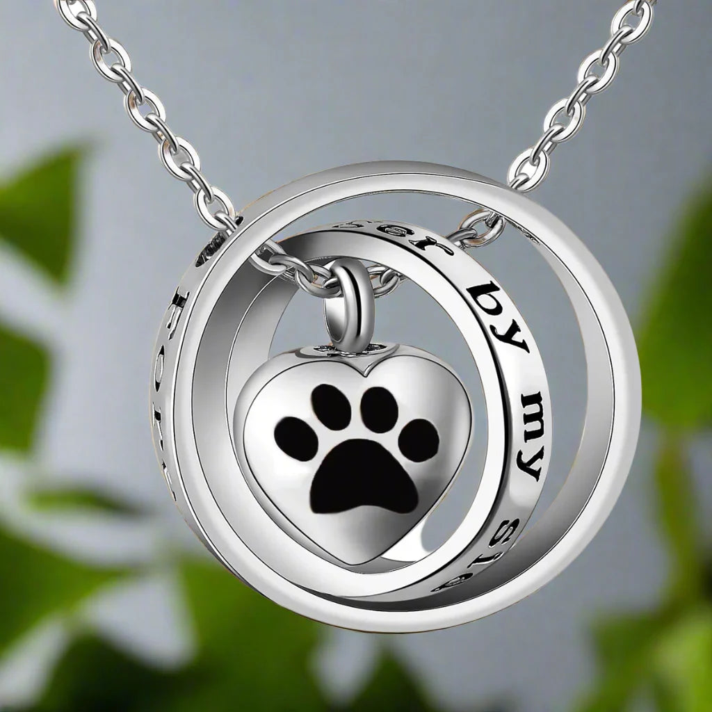 "Plus Jamais à Mes Côtés, Pour Toujours Dans Mon Cœur" – Collier Urne en Acier Inoxydable