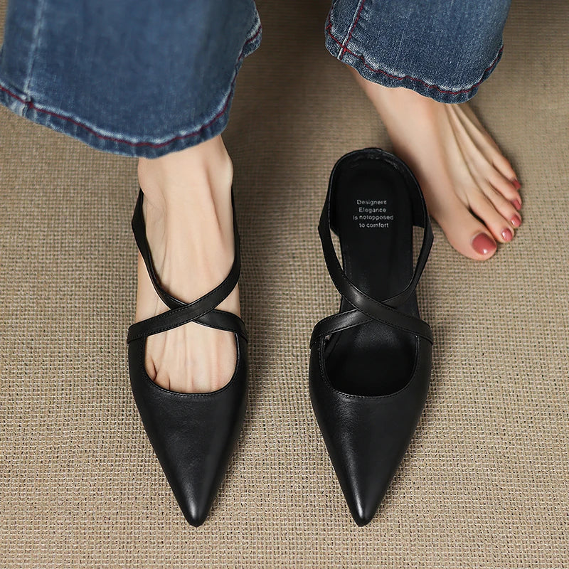 Aluna | Mules Élégantes à Brides Croisées