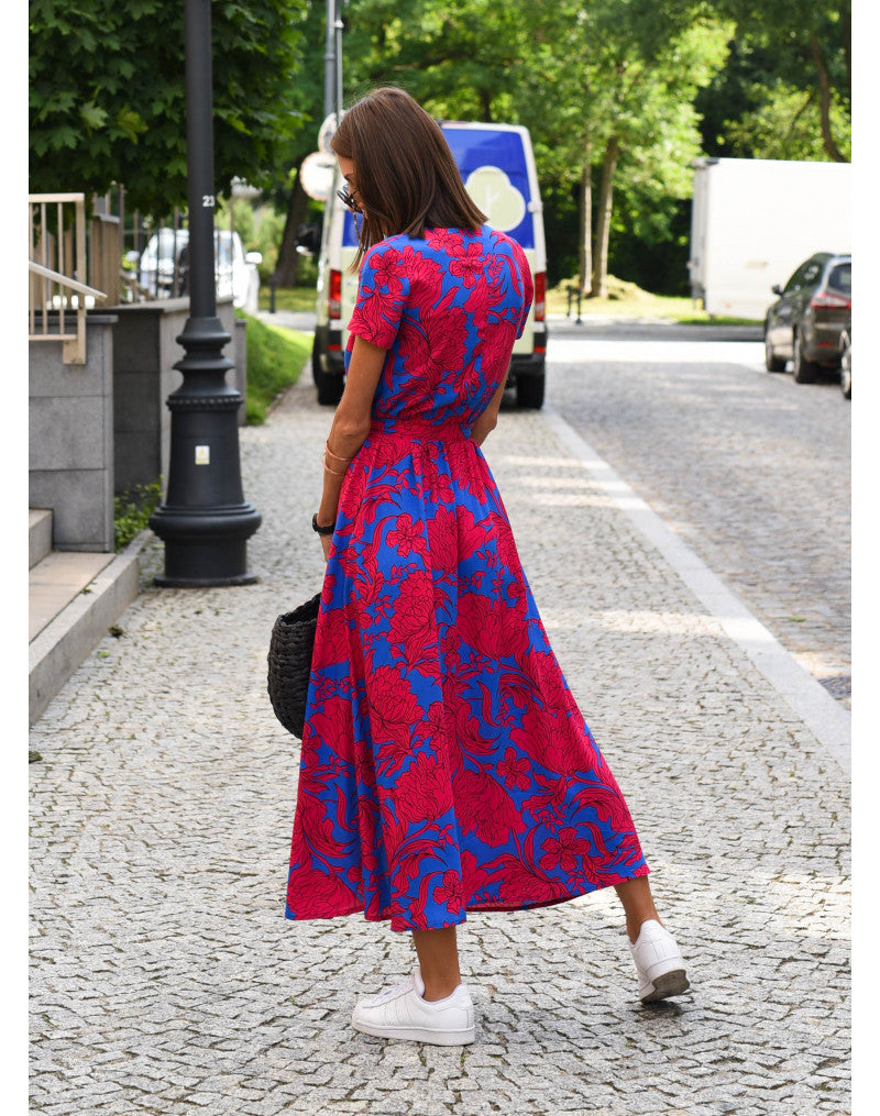 Talia™ | Robe Florale Élégante à Col V