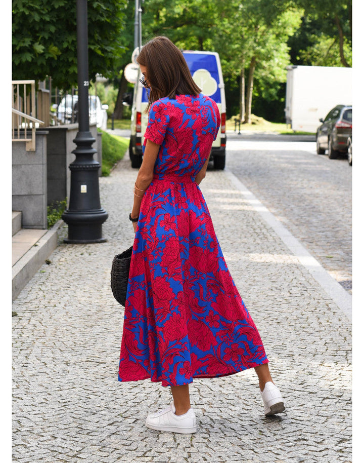 Talia™ | Robe Florale Élégante à Col V