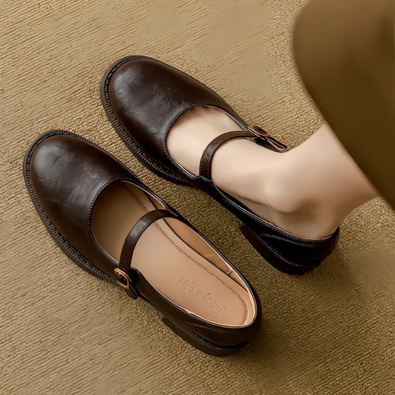 Mary Janes Classiques Confort en Cuir Véritable