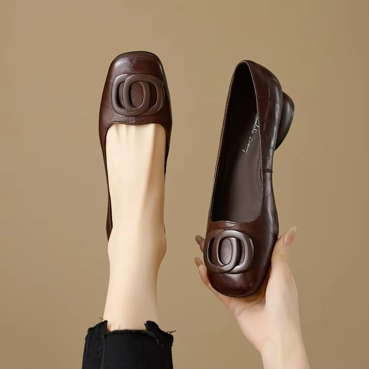 Ballerines en Cuir Opium