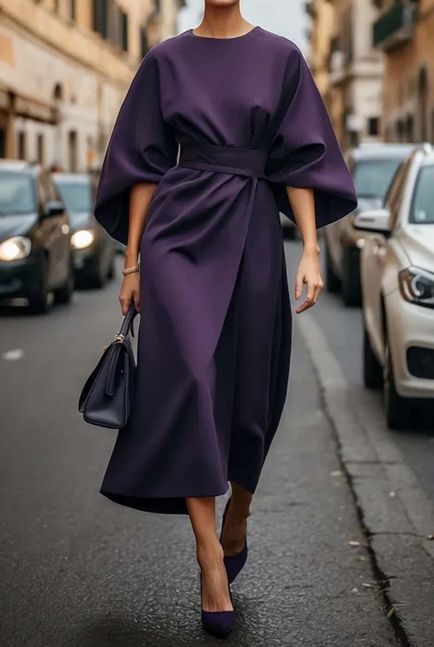 Maya™ | Robe élégante à manches lanternes