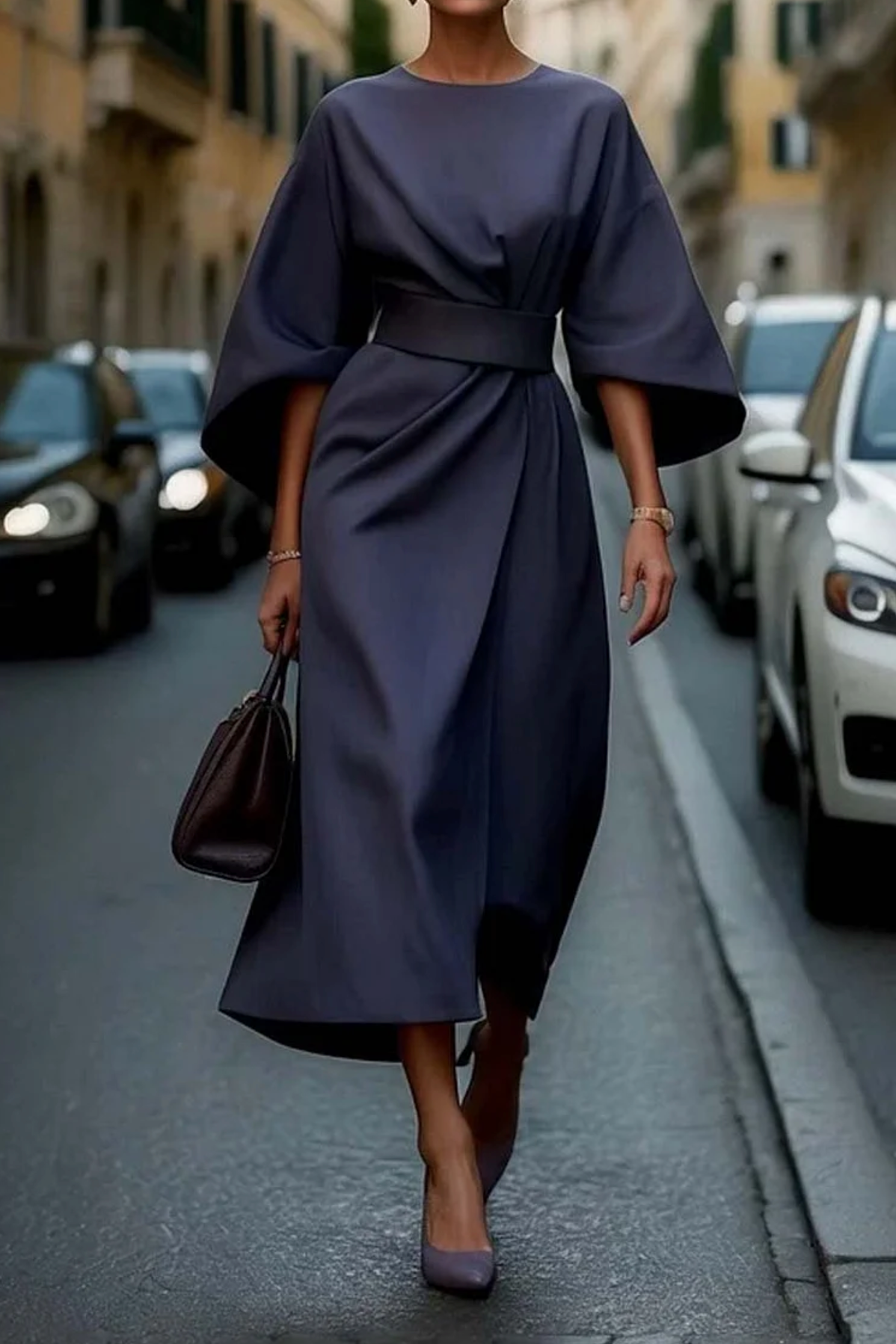 Maya™ | Robe élégante à manches lanternes