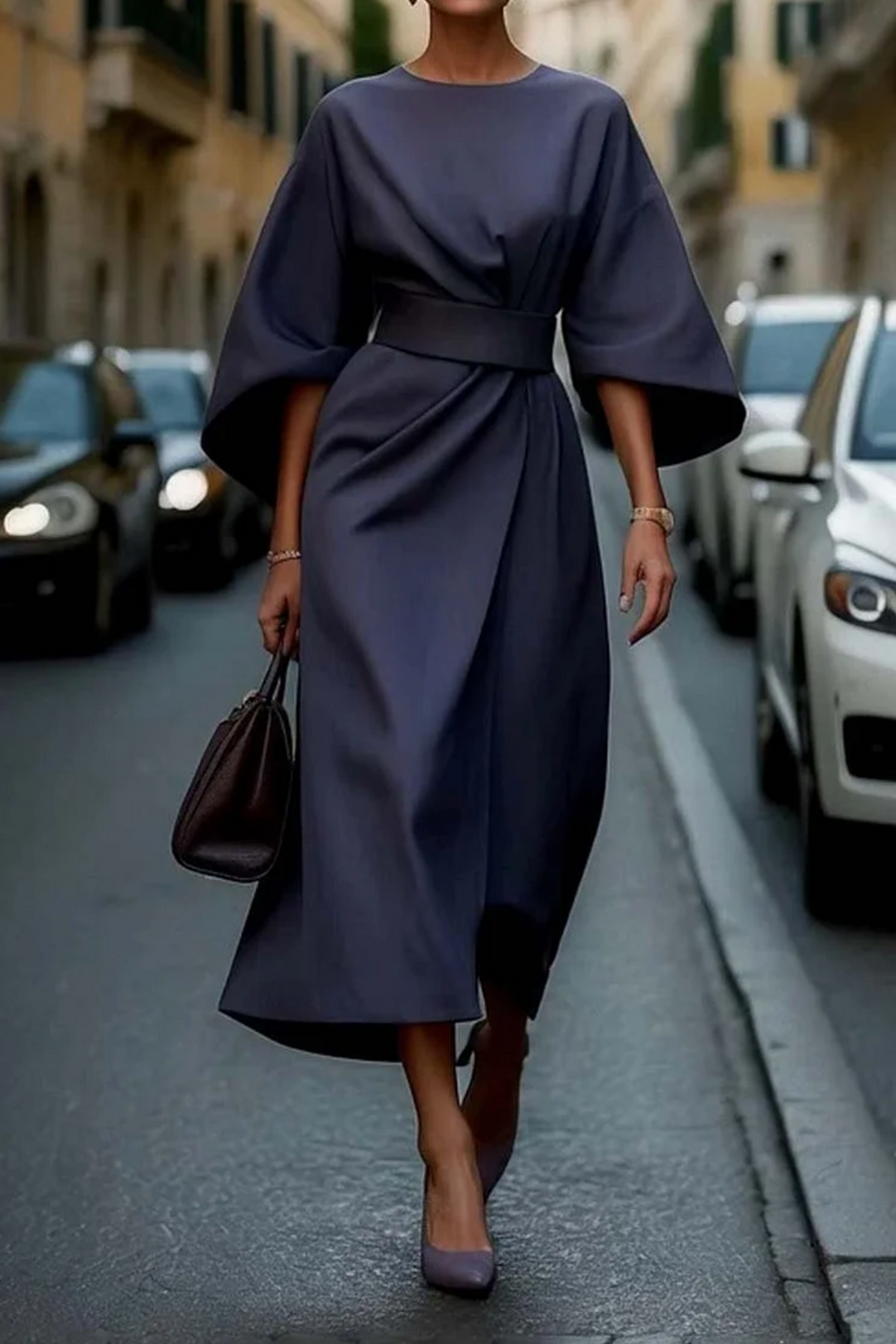 Maya™ | Robe élégante à manches lanternes