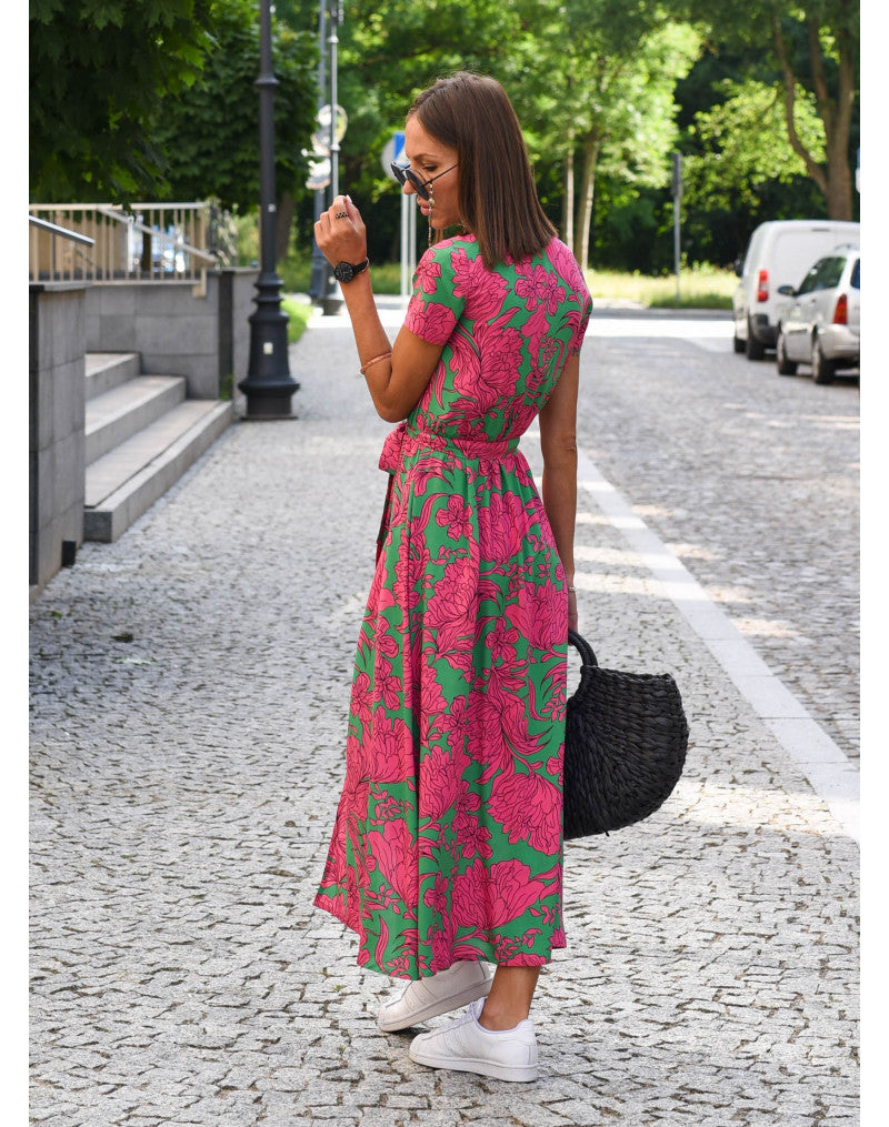Talia™ | Robe Florale Élégante à Col V