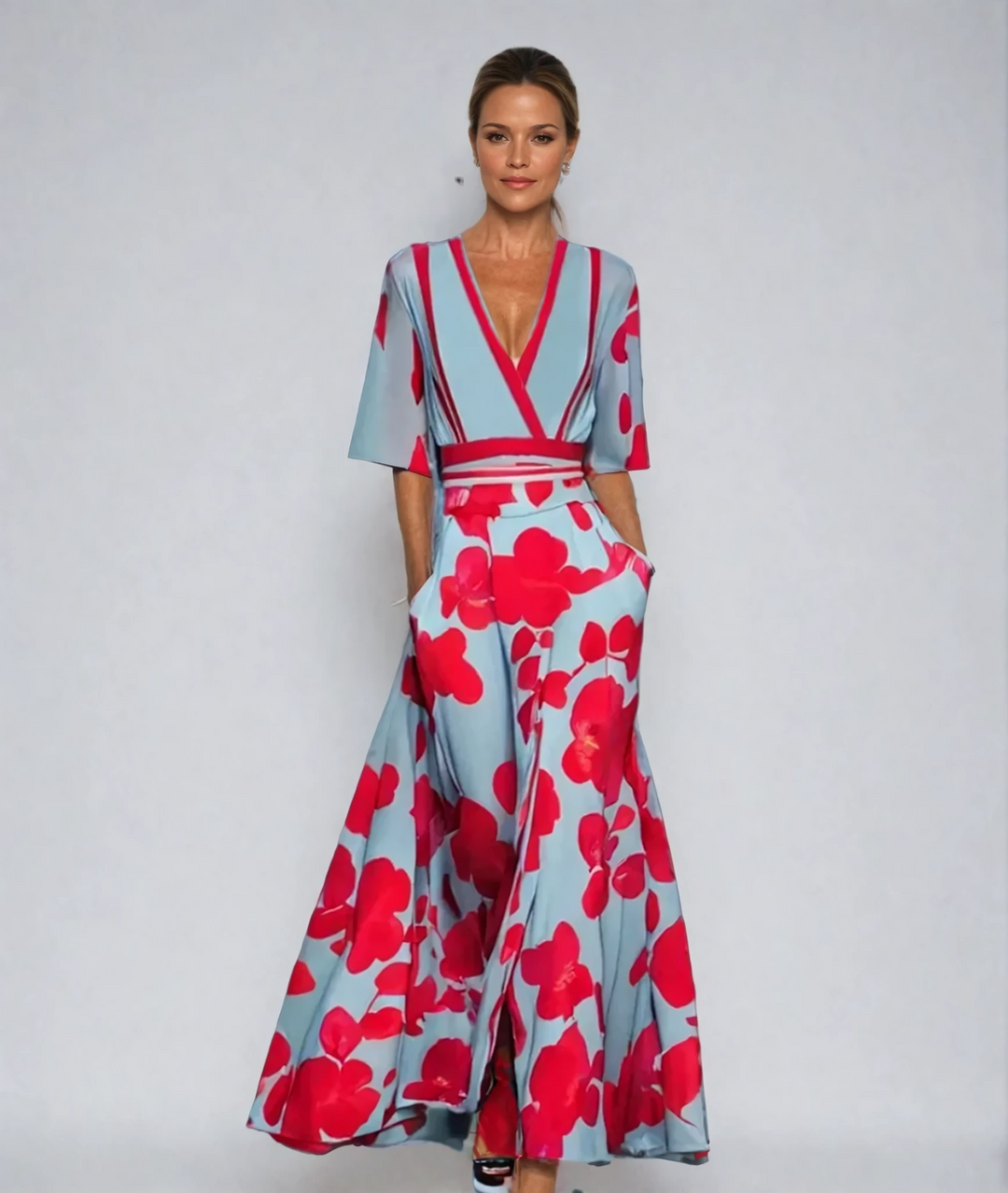 Eliana™ | Robe A-Ligne Florale Élégante