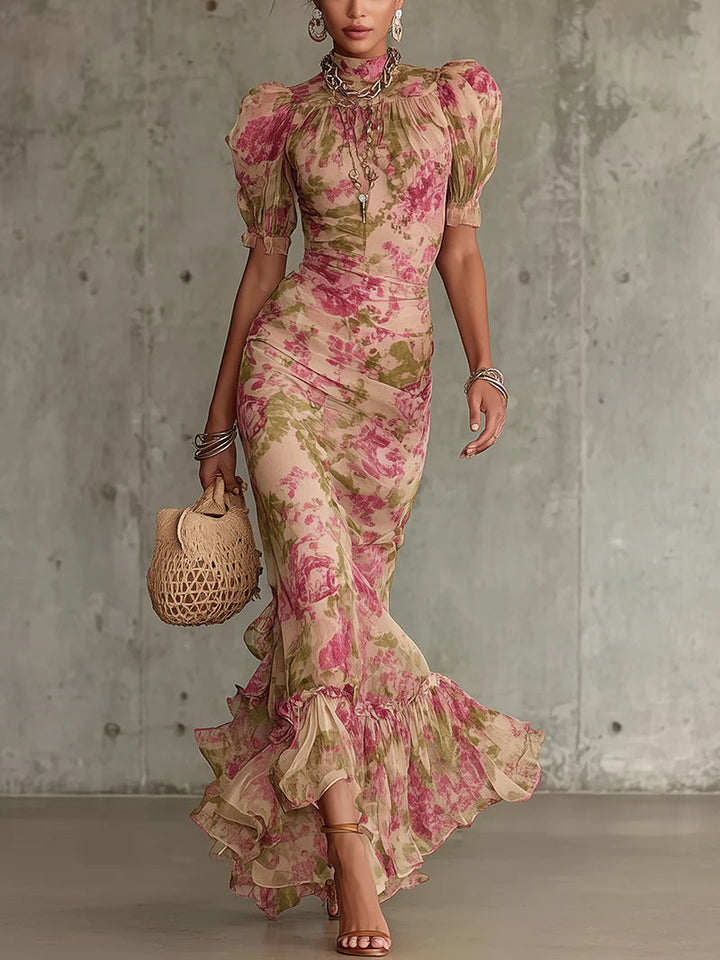 Fiora | Robe Longue Rose Vintage