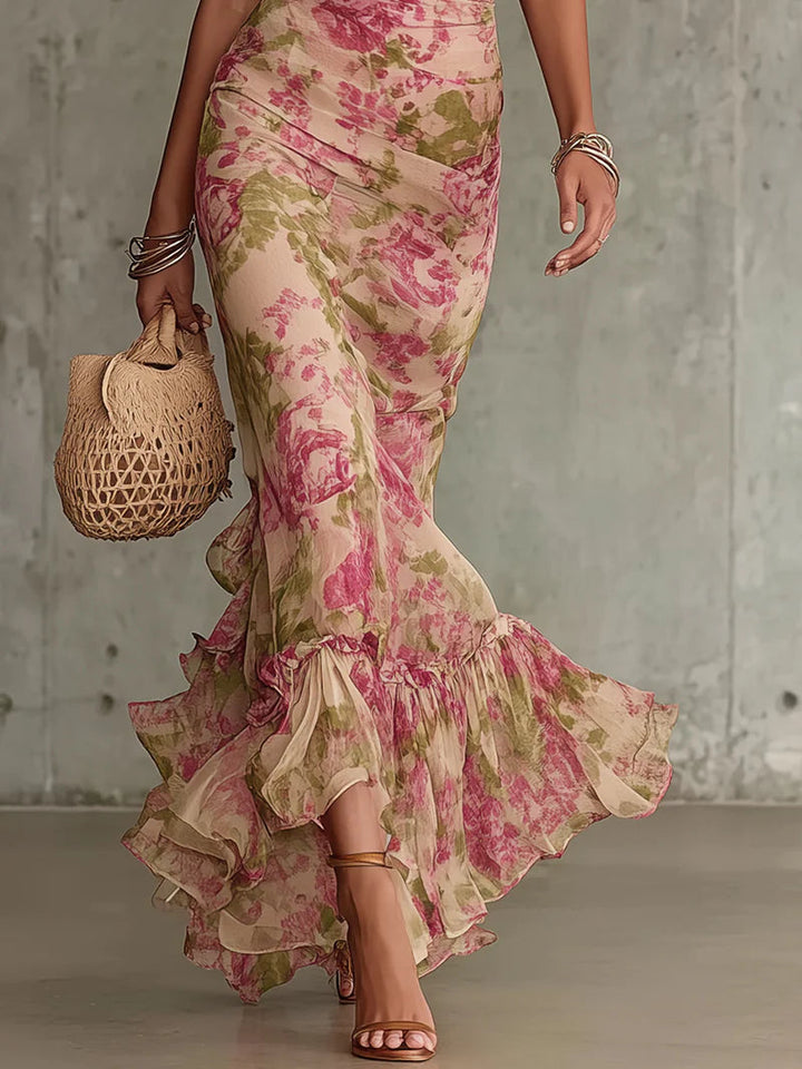 Fiora | Robe Longue Rose Vintage