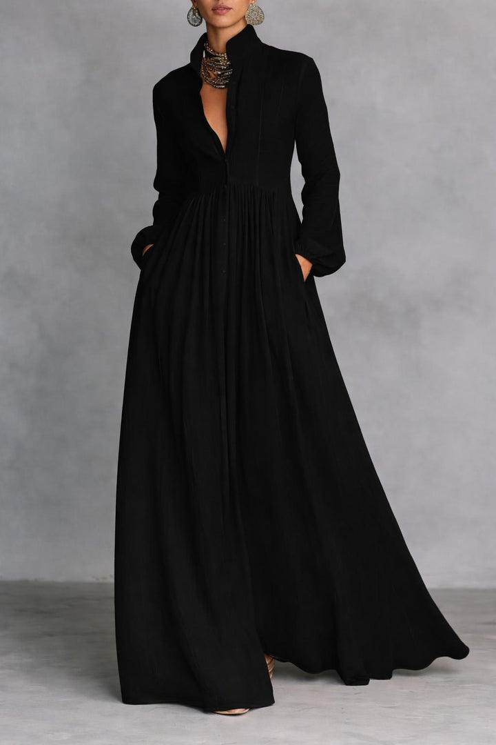 Serena | Robe Maxi Fluide à Boutons
