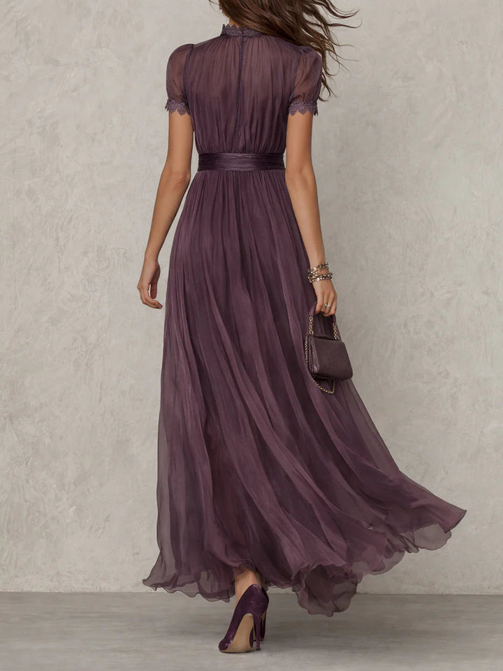 Flavia | Robe Longue Violette Dentelle