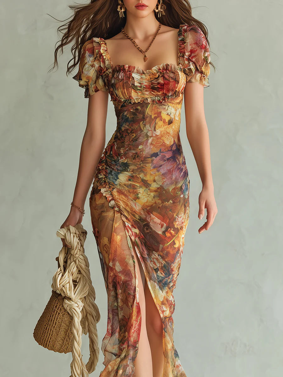 Viola | Robe Longue Bohème Orange
