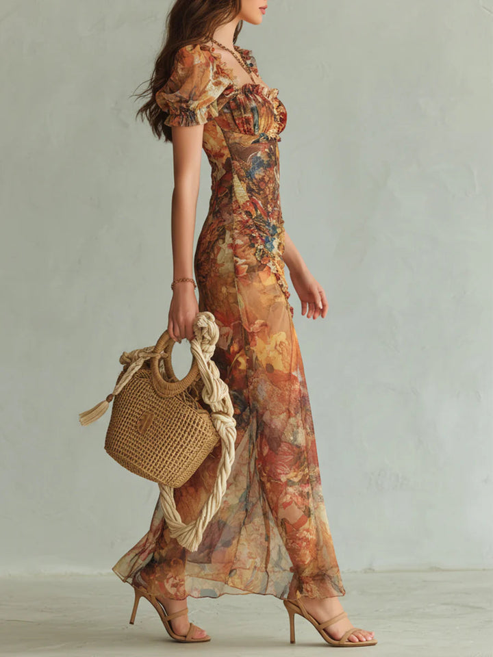 Viola | Robe Longue Bohème Orange