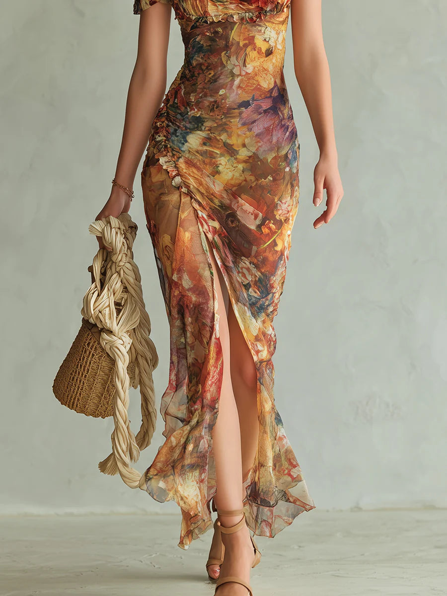 Viola | Robe Longue Bohème Orange