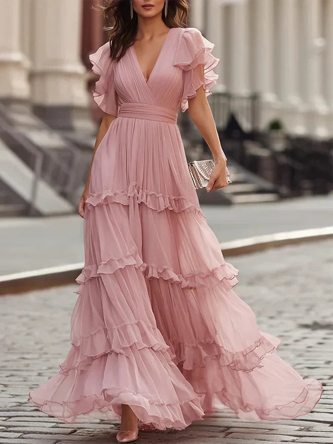 Zoe | Robe Maxi de Mariage Éléguante Rose Clair
