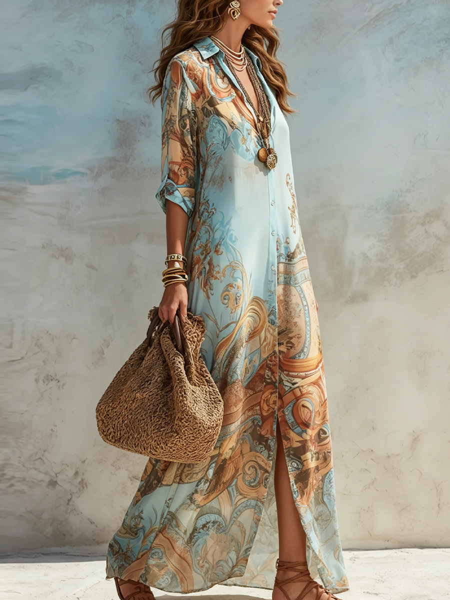Marisol | Robe Maxi à Imprimé Bohème