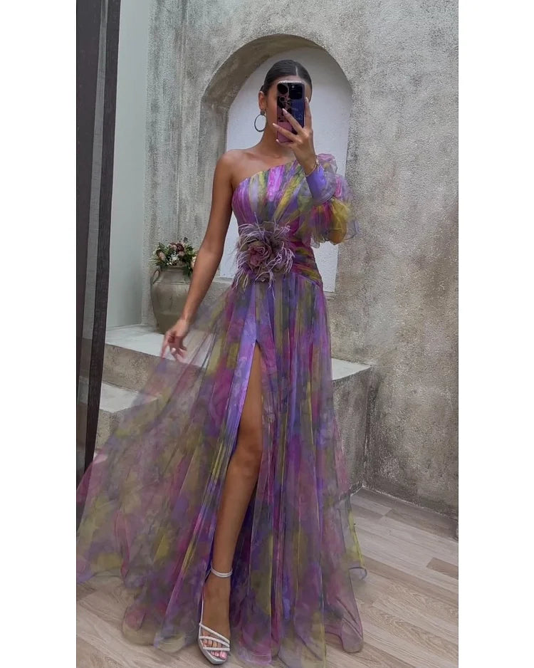 Orit™ | Robe asymétrique à une manche avec fente