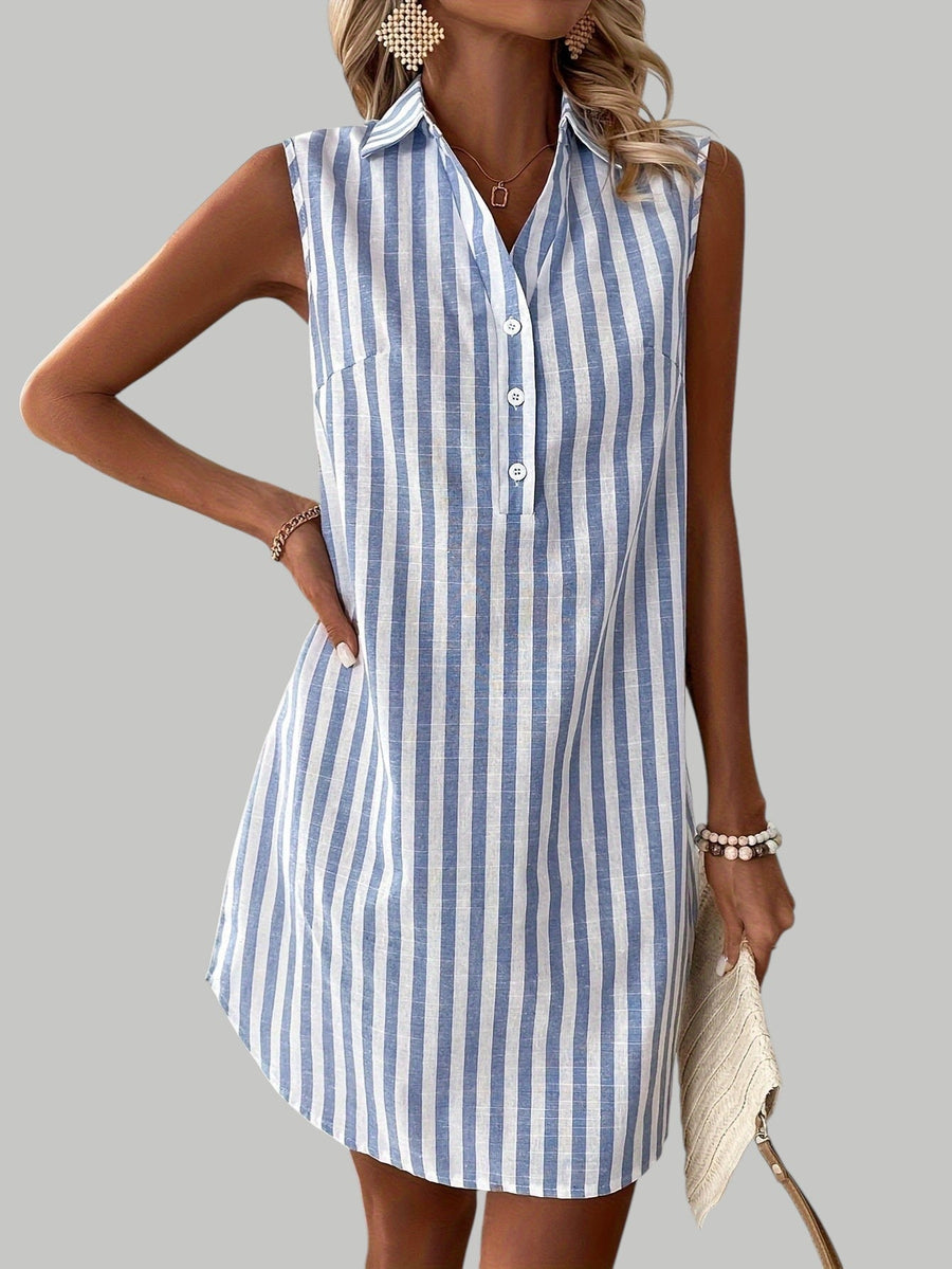 Robe Mini Chemise Rayée