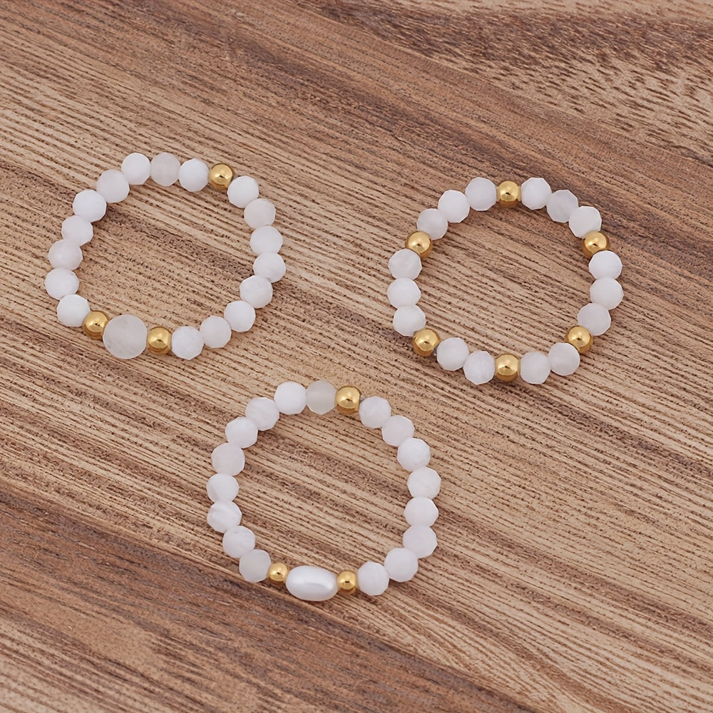 Ensemble de 3 bagues en améthyste