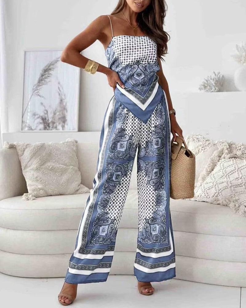 Helen | Ensemble de Vêtement à Lacets et Pantalon Prêt pour les Vacances