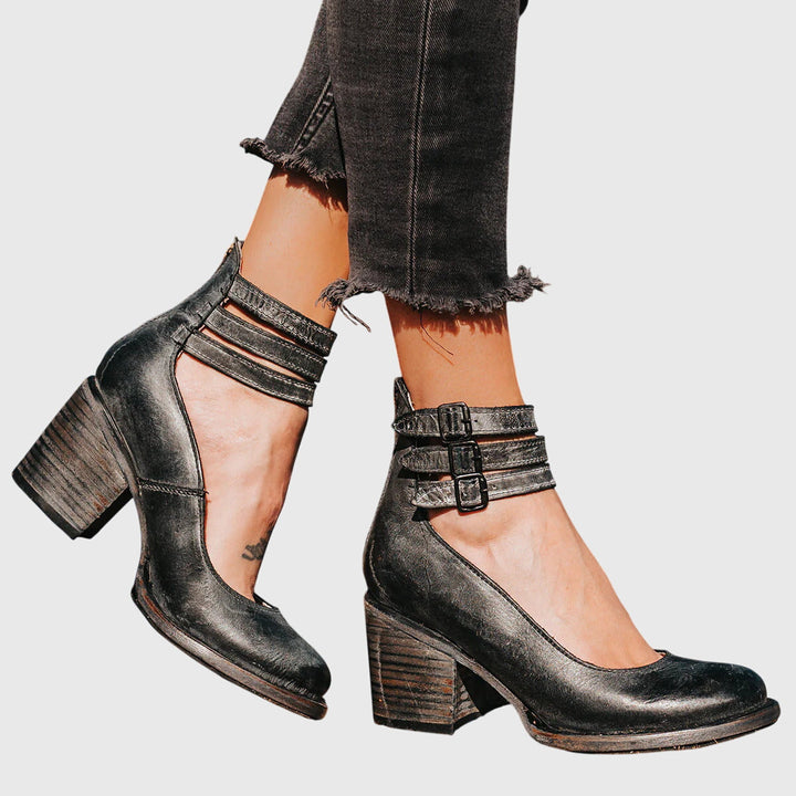 Talons Élégants et Confortables en Cuir Véritable