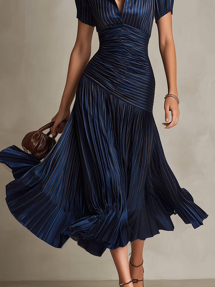 Adriana | Robe Midi Rayée Rétro