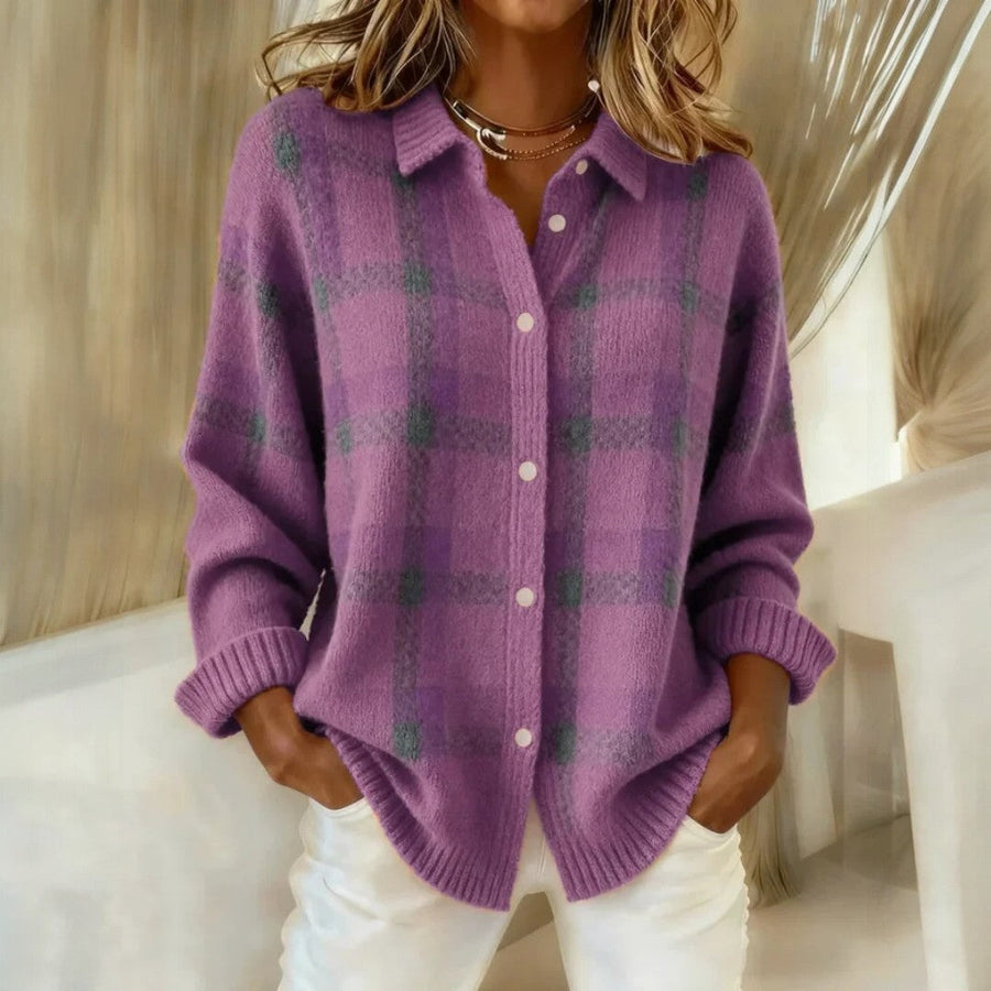 Janette™ | Pull maille à carreaux