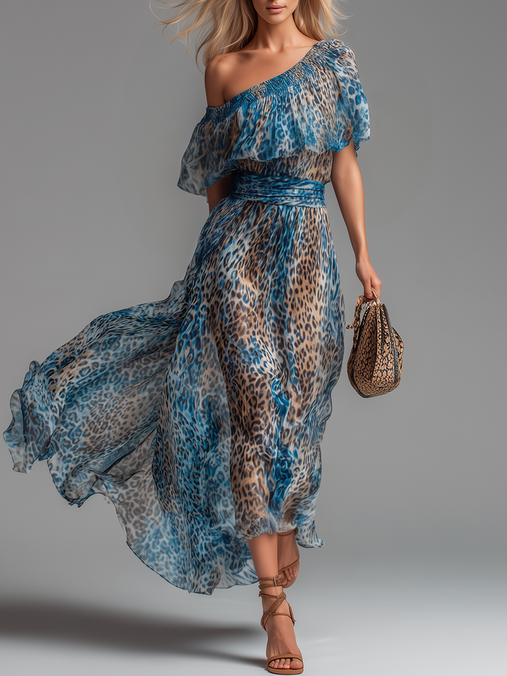 Wild | Robe Longue Léopard Épaules Nues