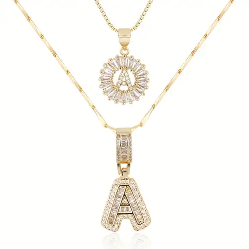 Collier initial en pavé | Or