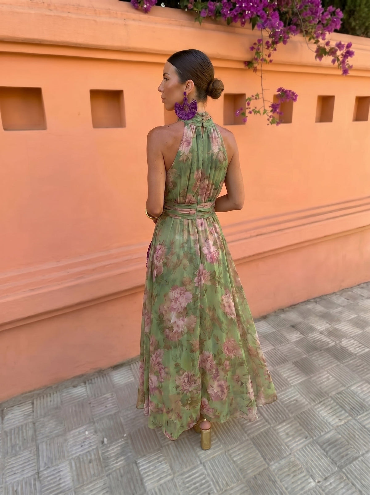Florencia™ | Robe Longue Florale avec Décolleté Bas