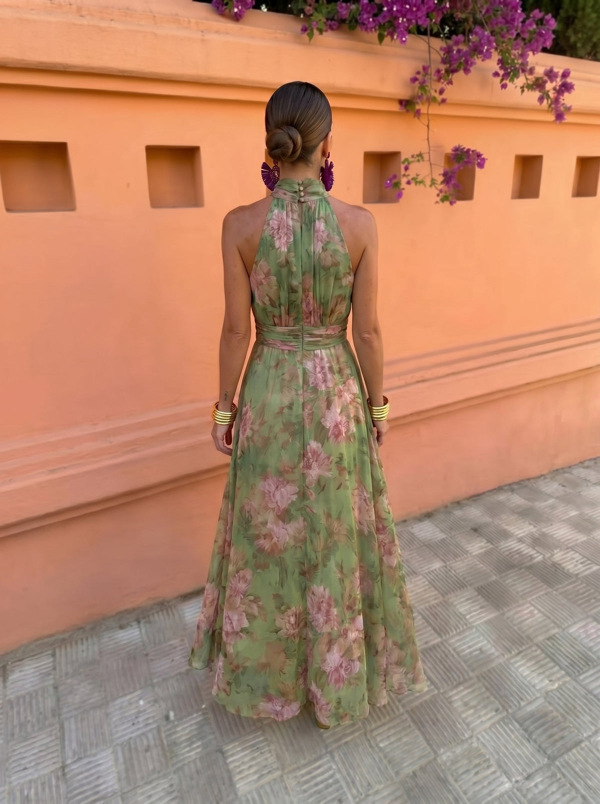 Florencia™ | Robe Longue Florale avec Décolleté Bas