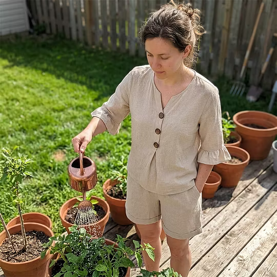 Gisela | Ensemble Deux Pièces Blouse et Short Fluide