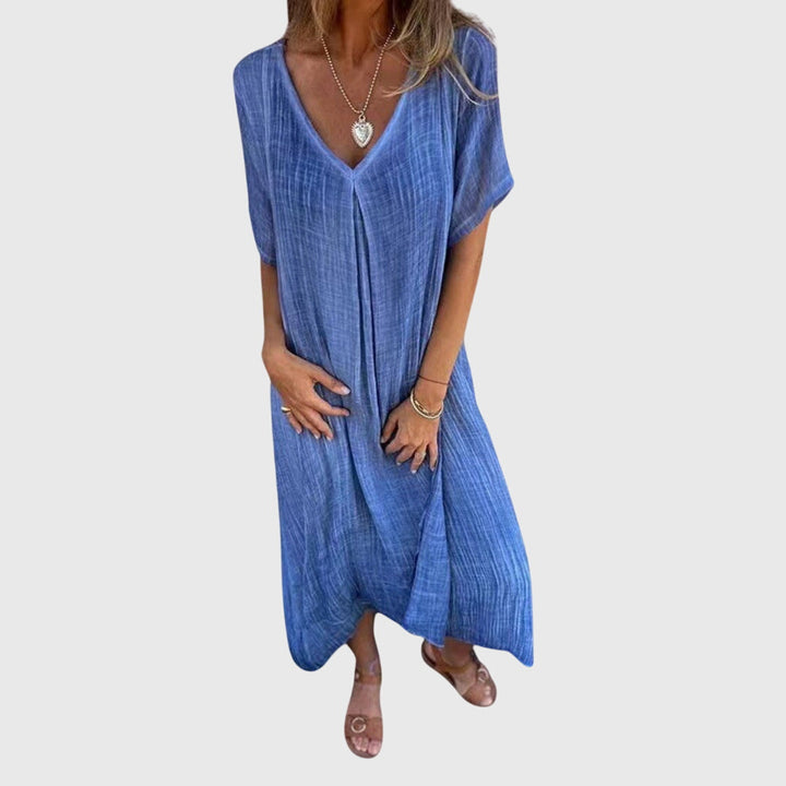 Nelle | Robe V-Cou Légère et Élégante