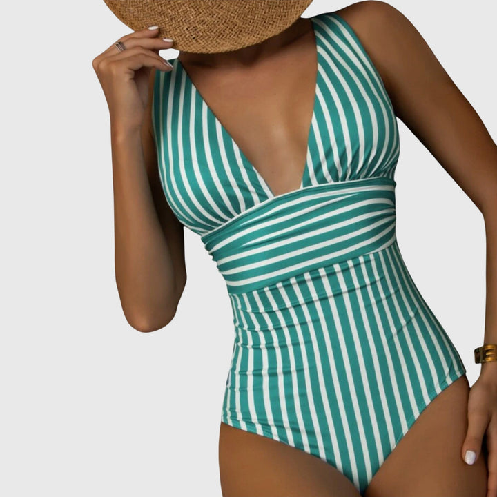 Edith | Maillot de bain une pièce à rayures avec soutien