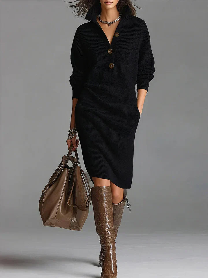 Lena | Robe Pull Élegante à Côtes