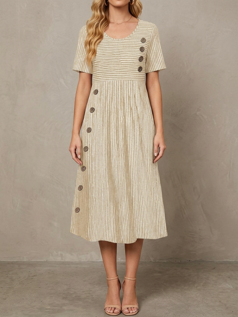 Robe Midi Rayée Riviera