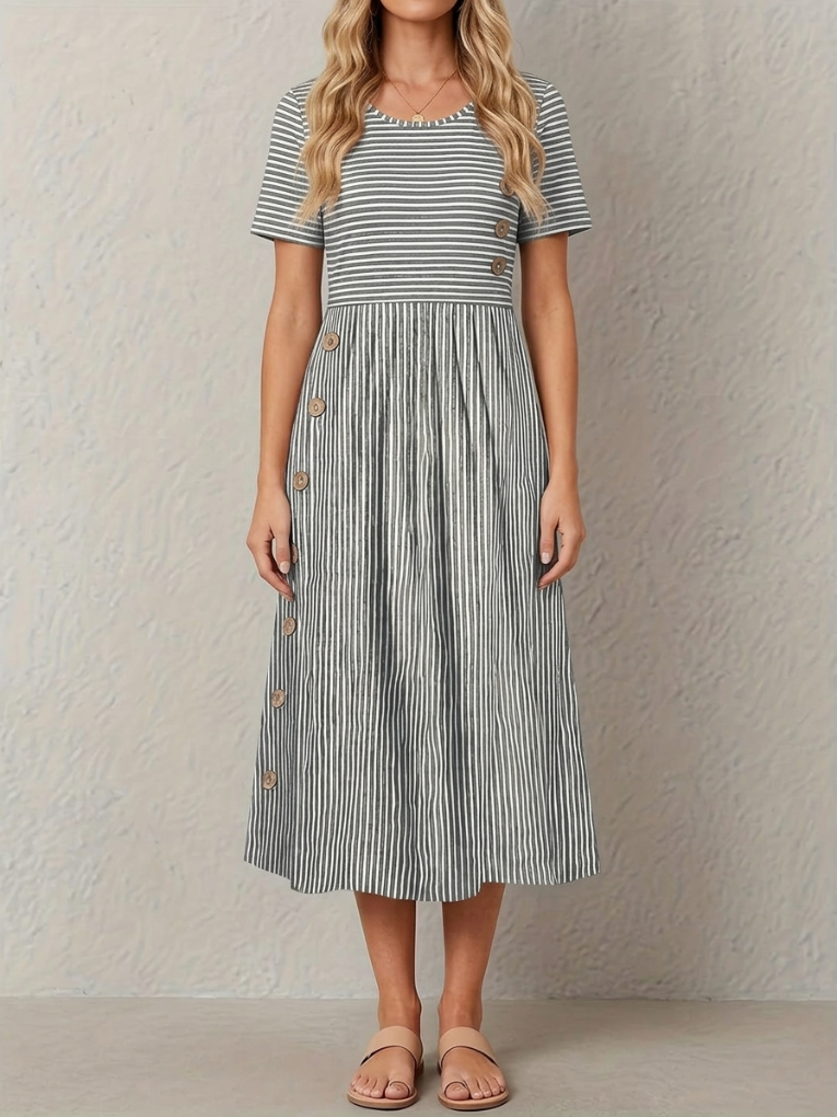 Robe Midi Rayée Riviera