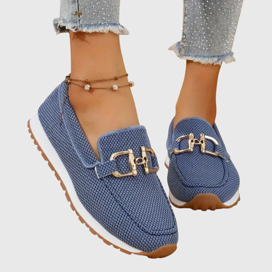 Loafers en Cuir Véritable avec Détail de Bit de Cheval