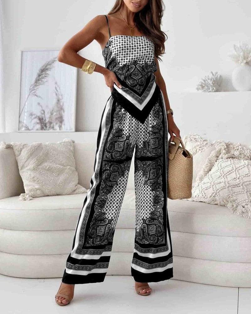 Helen | Ensemble de Vêtement à Lacets et Pantalon Prêt pour les Vacances