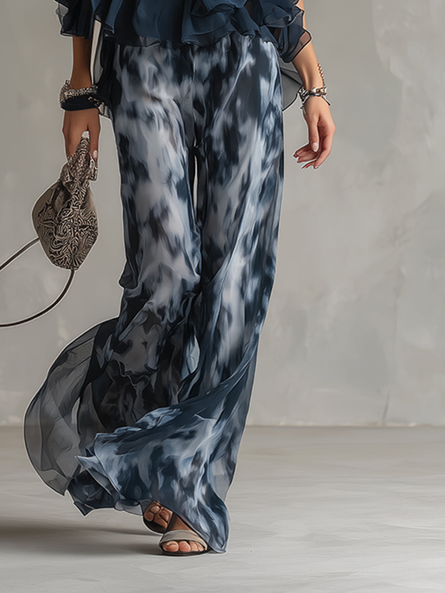 Ludovica | Ensemble Chiffon Col Montant