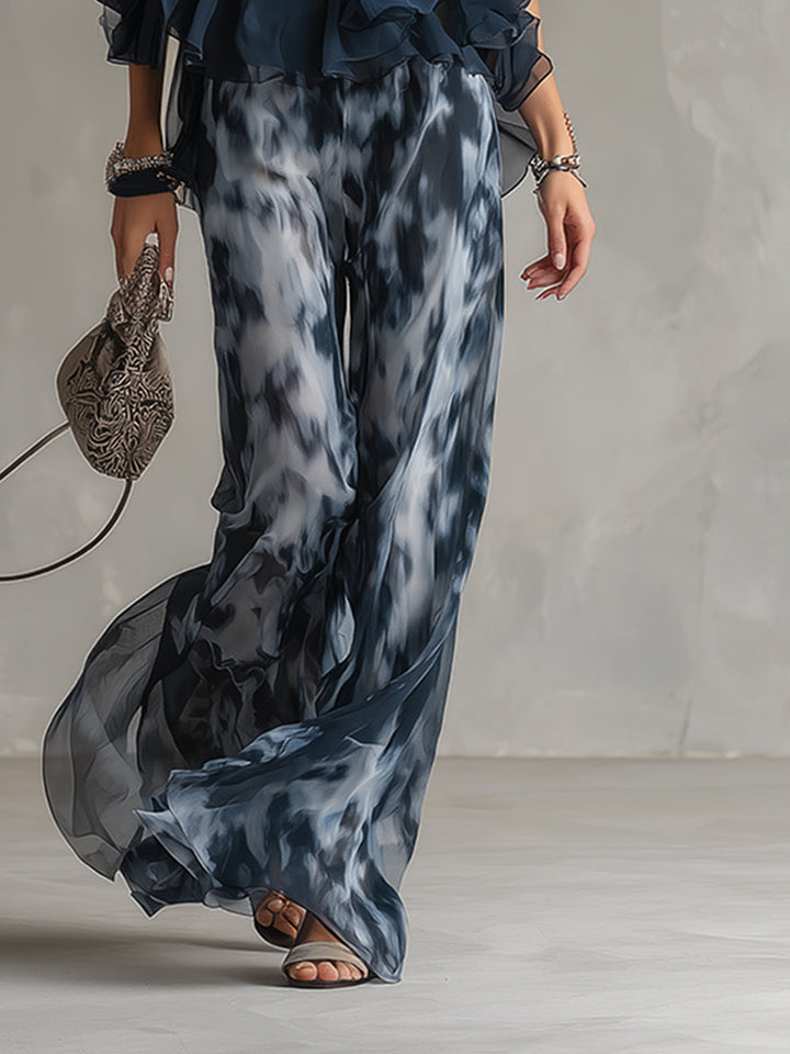 Ludovica | Ensemble Chiffon Col Montant