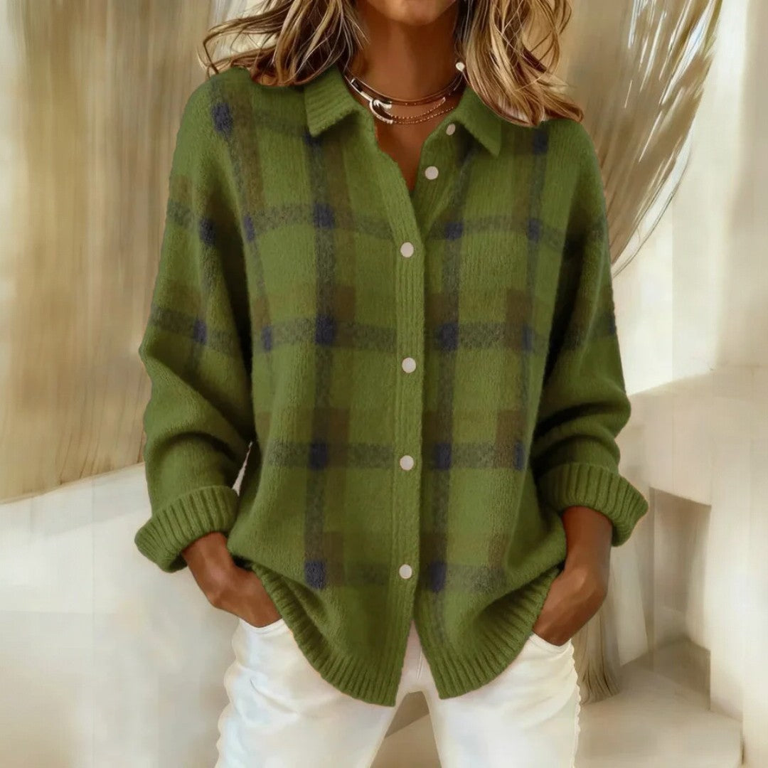 Janette™ | Pull maille à carreaux