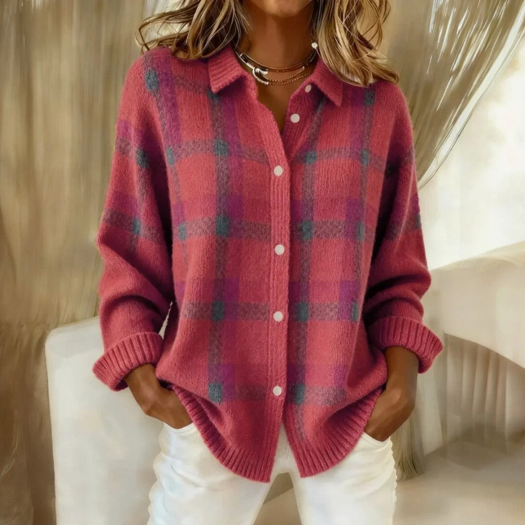 Janette™ | Pull maille à carreaux