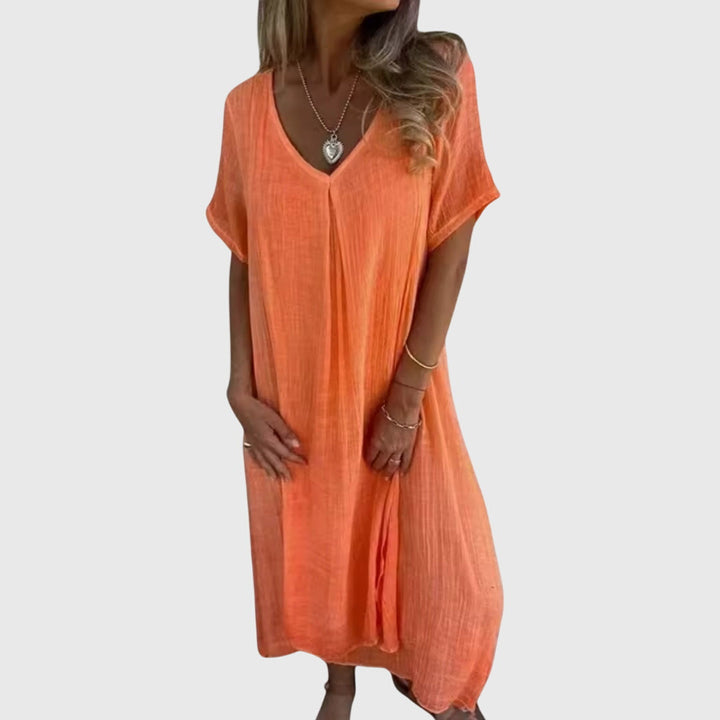 Nelle | Robe V-Cou Légère et Élégante