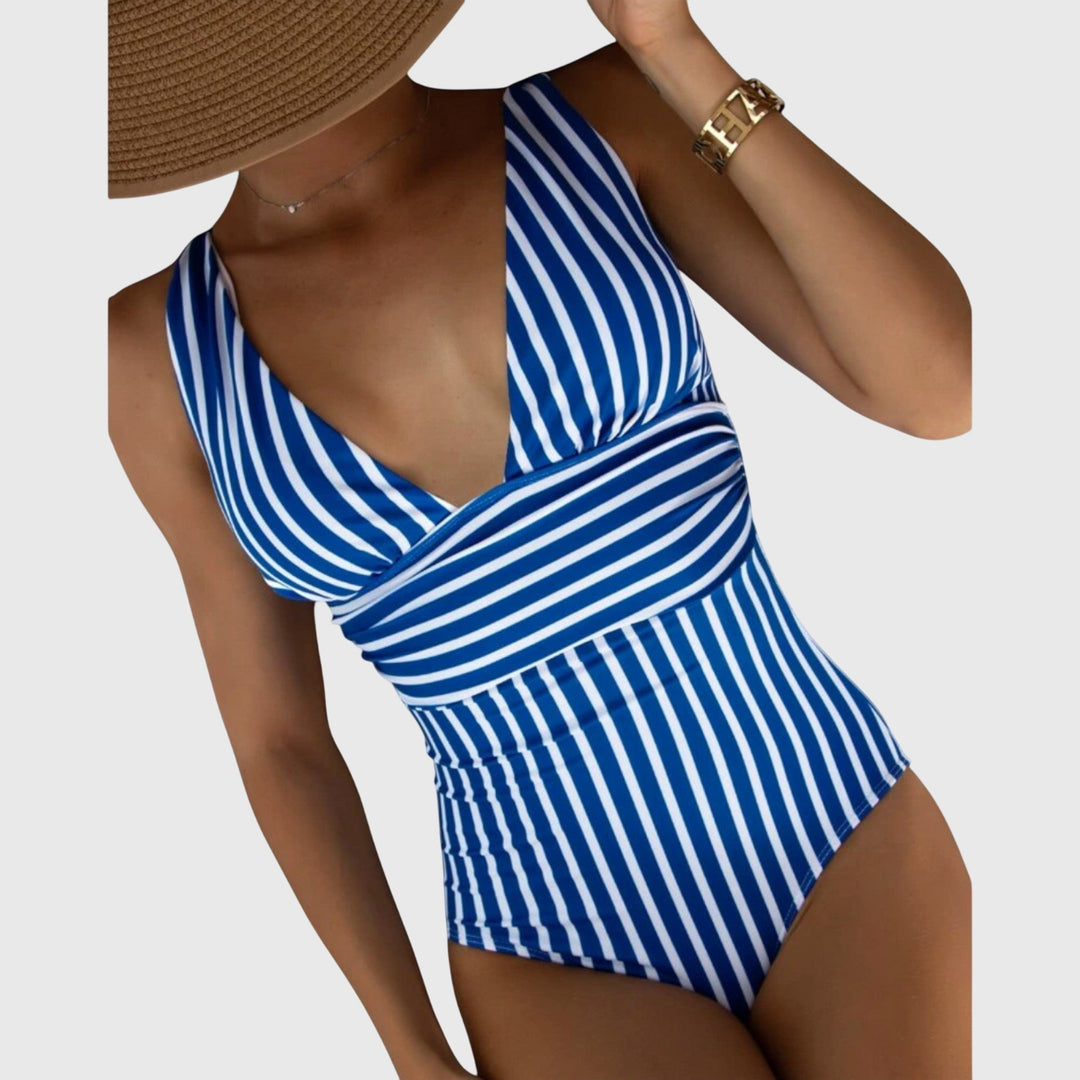 Edith | Maillot de bain une pièce à rayures avec soutien