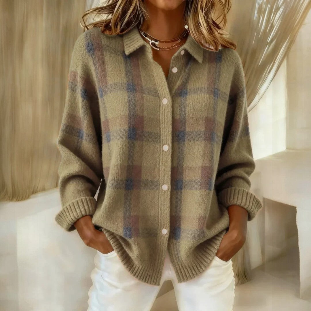 Janette™ | Pull maille à carreaux