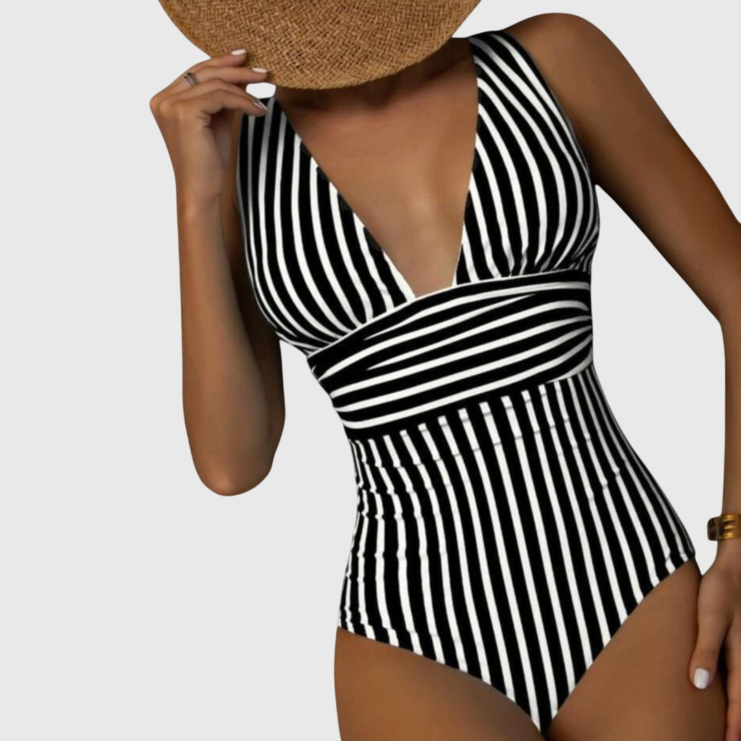 Edith | Maillot de bain une pièce à rayures avec soutien
