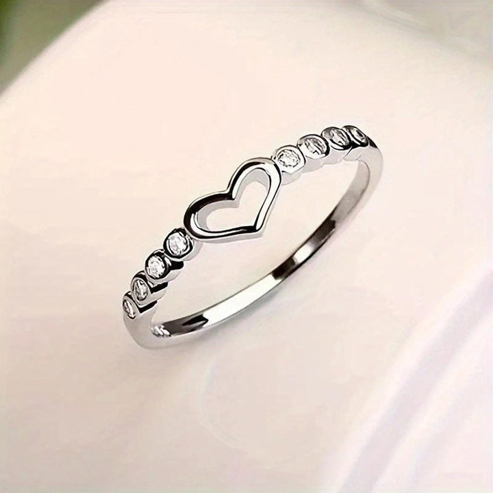 Bague Accent en Cristaux Cœur Ouvert