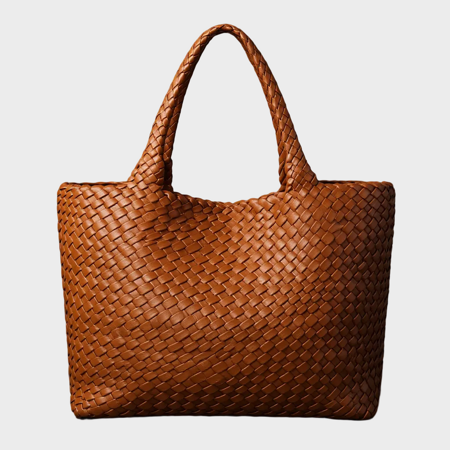 Sac fourre-tout en cuir tissé à la main Lana